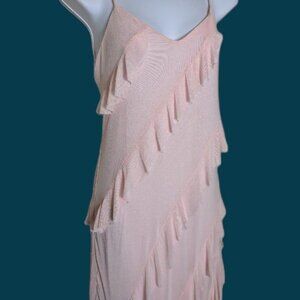 NWT Pastel Pink Ruffle Maxi Dress Size XL Prom Hoco Coquette Balletcore Romantic